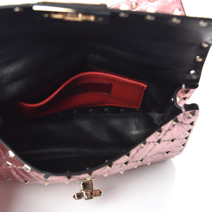 Valentino Garavani Metallic Wrinkled Lambskin Small Rockstud Spike Shoulder Bag Lipstick 5 of 8