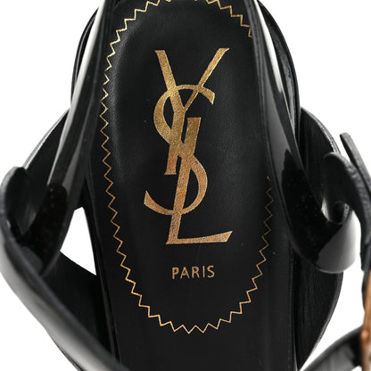 Saint Laurent Patent Tribute 105 Platform Sandals 38 Black 8 of 11