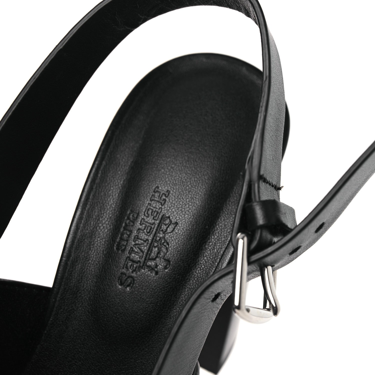 Hermes Calfskin Eris 90 Sandals 37 Black 11 of 12