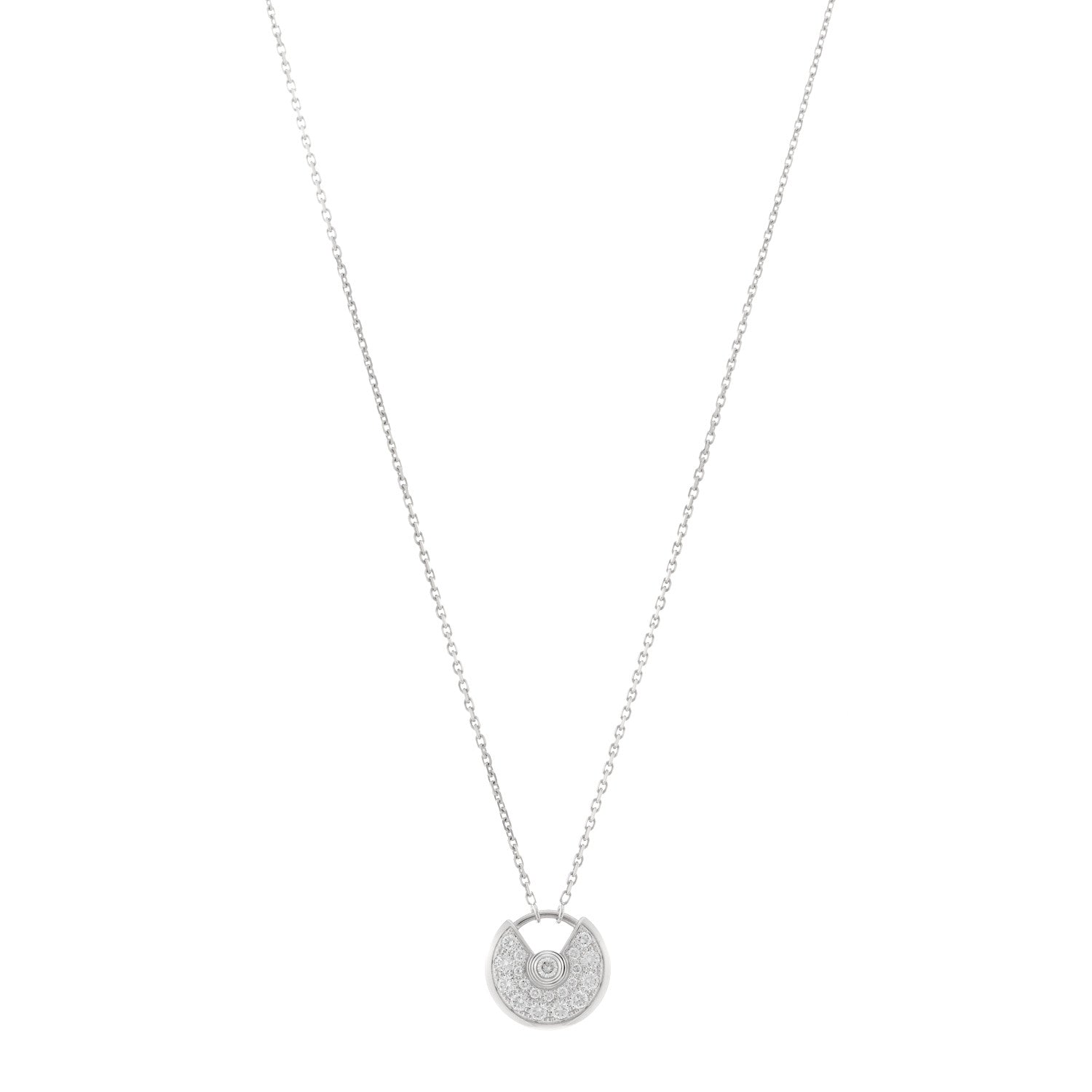 Cartier 18K White Gold Diamond XS Amulette de Cartier Pendant Necklace 1 of 5