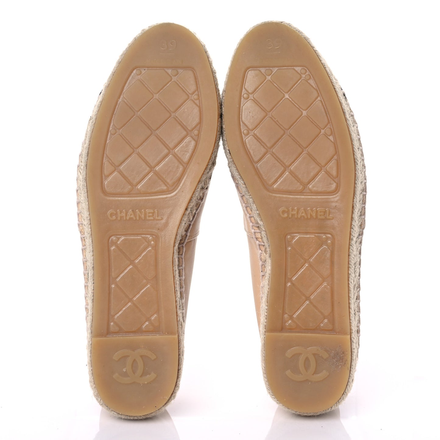 Lambskin CC Espadrilles 39 Beige Black