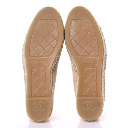 Chanel Lambskin CC Espadrilles 39 Beige Black 5 of 12