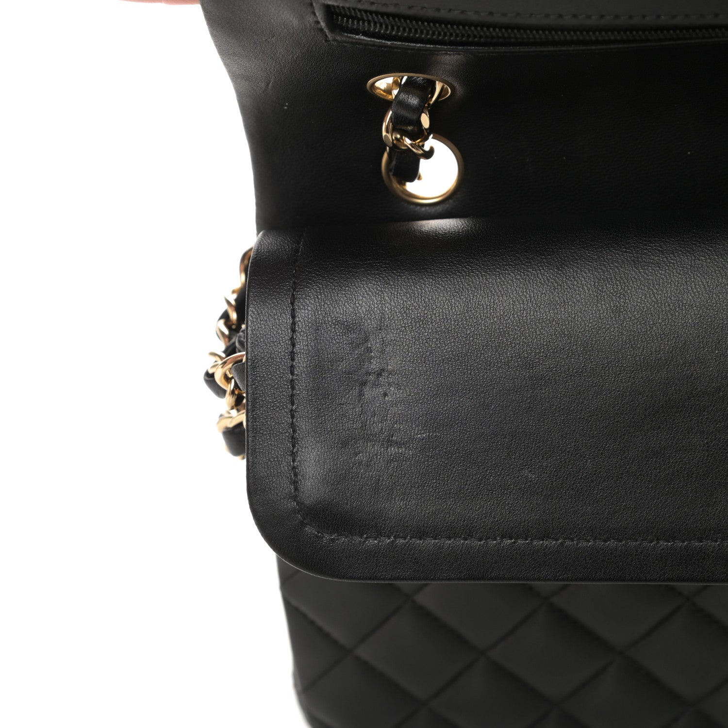 Chanel Lambskin Quilted Medium Double Flap Black 13 of 17