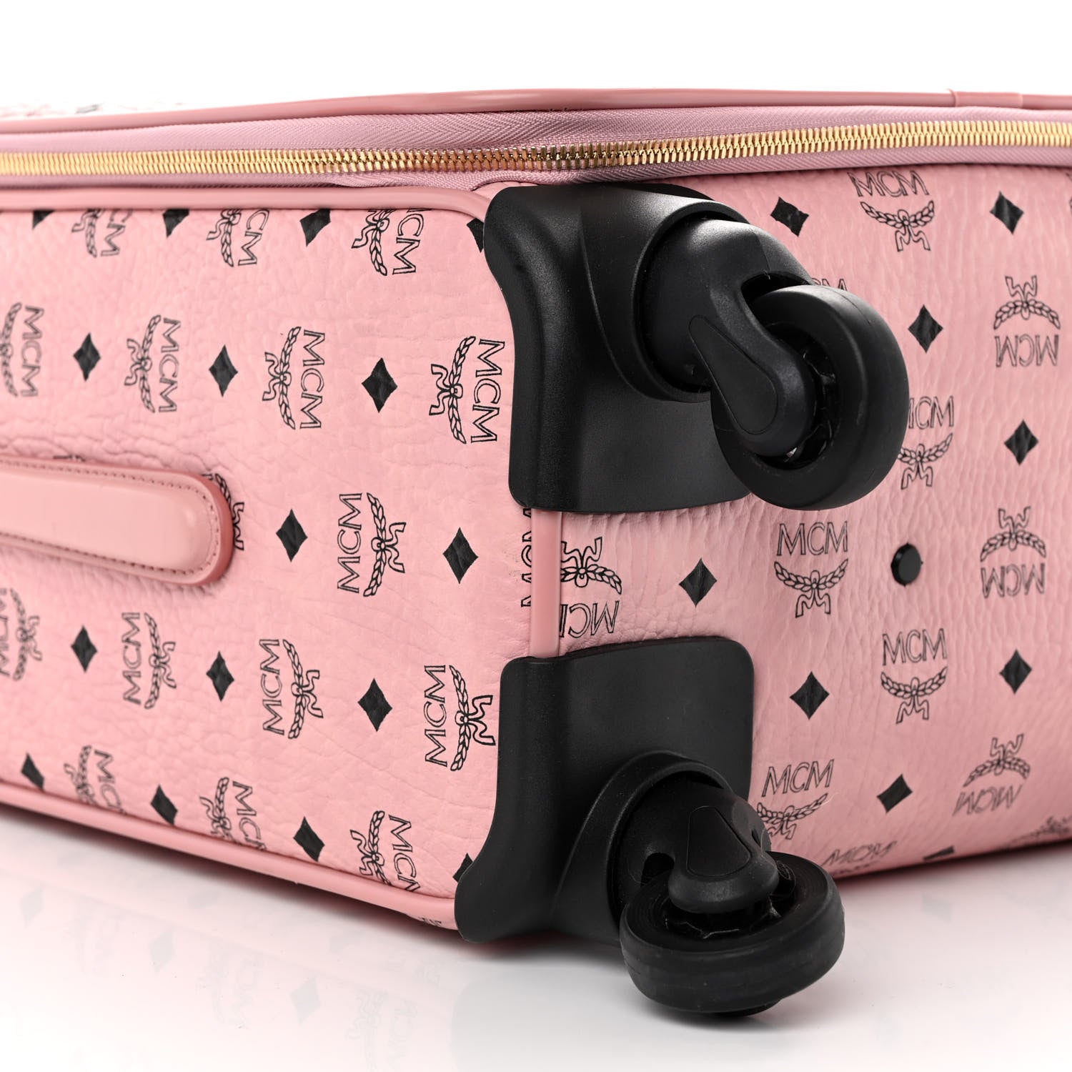 MCM Visetos Traveler Cabin Trolley Suitcase Pink 7 of 12