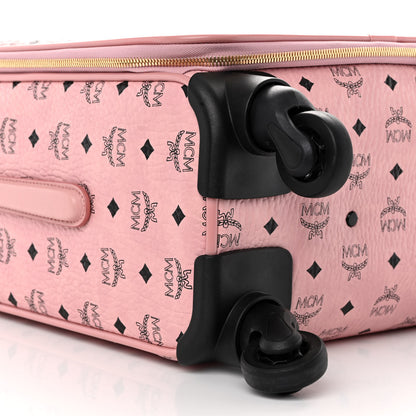 MCM Visetos Traveler Cabin Trolley Suitcase Pink 7 of 12