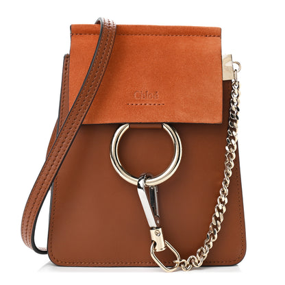 Chloe Suede Calfskin Mini Faye Bracelet Bag Tobacco 1 of 9