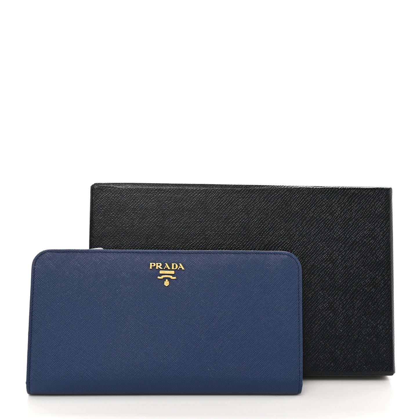 Saffiano Metal Double Snap Travel Wallet Cobalto