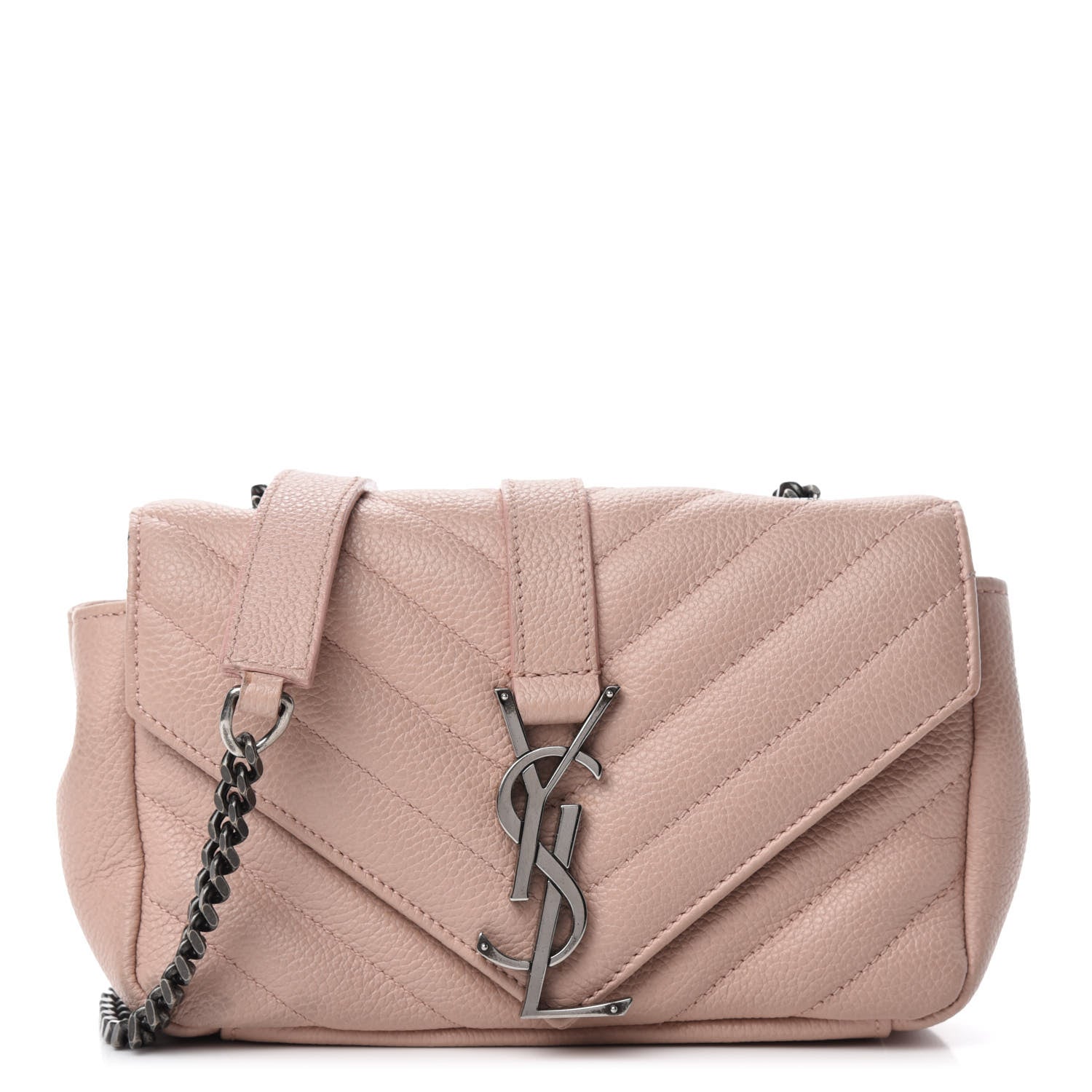 Saint Laurent Sheepskin Matelasse Monogram Classic Baby Chain Pale Pink Bag 1 of 13