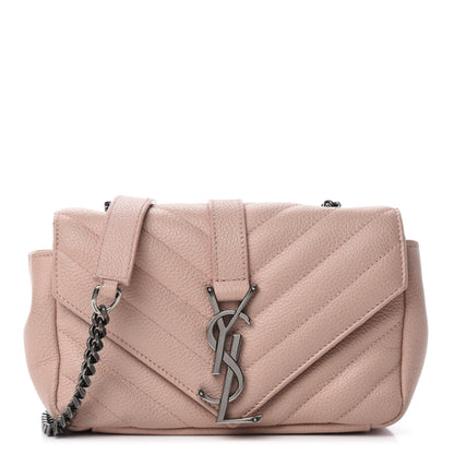 Saint Laurent Sheepskin Matelasse Monogram Classic Baby Chain Pale Pink Bag 1 of 13