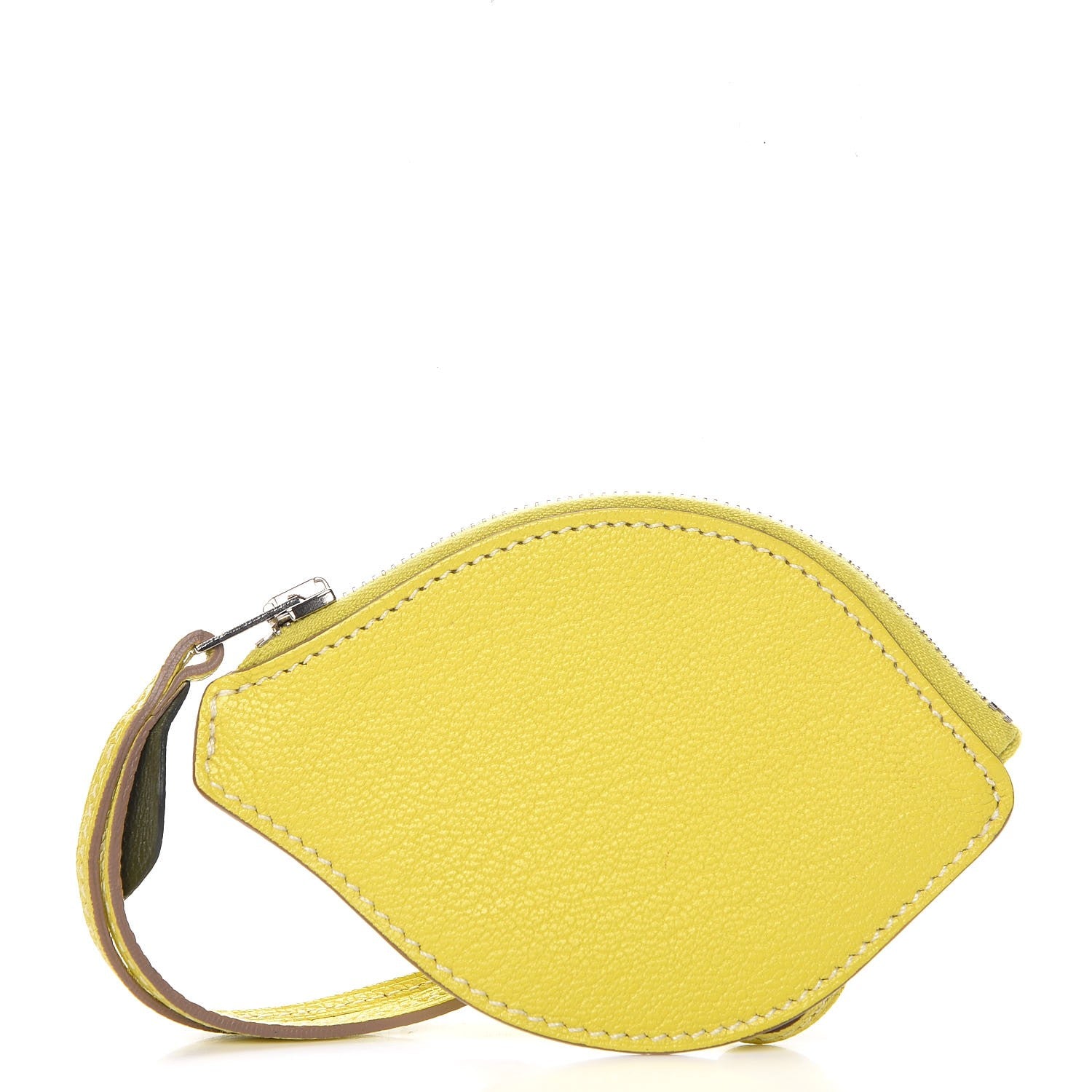 Hermes Chevre Mysore Tutti Frutti Citron Coin Purse Charm Lime 1 of 7