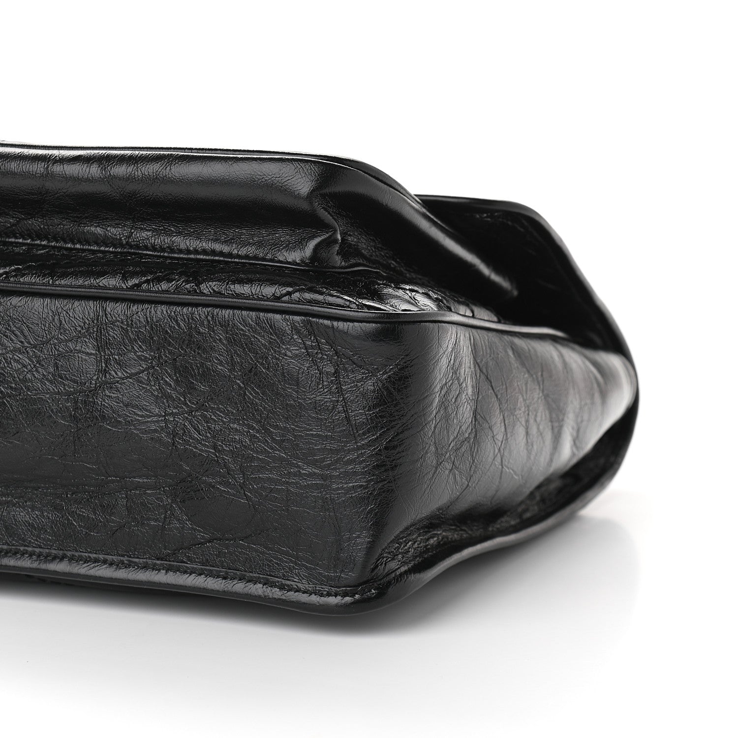 Saint Laurent Crinkled Calfskin Matelasse Monogram Large Niki Chain Satchel Black 8 of 8