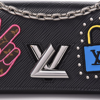 Louis Vuitton Epi LV Stories Twist Chain Wallet Black 11 of 12
