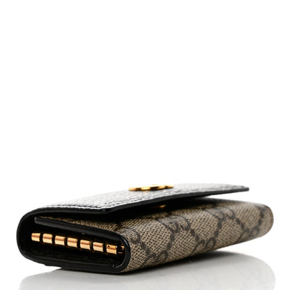 Gucci Dollar Calfskin GG Supreme Monogram GG Marmont 6 Key Holder Case Black Beige Ebony 4 of 10