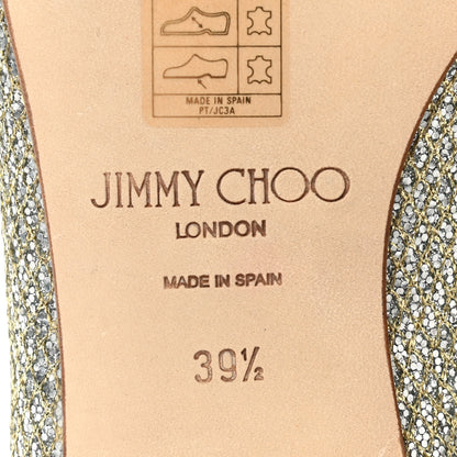 Jimmy Choo Glitter Alina Flats 39.5 Antique Gold 6 of 7