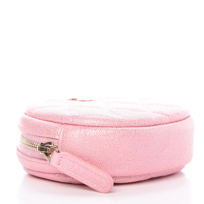Chanel Iridescent Caviar Quilted Zip Around Classic Coin Purse Rose Pink 4 of 8