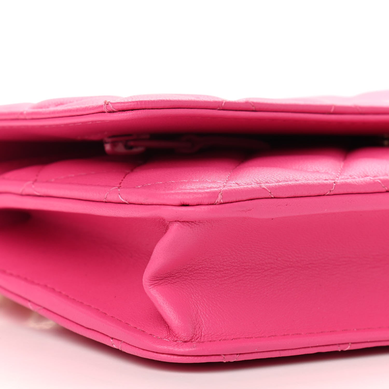 Chanel Lambskin Quilted Pearl Wallet On Chain WOC Pink 10 of 11