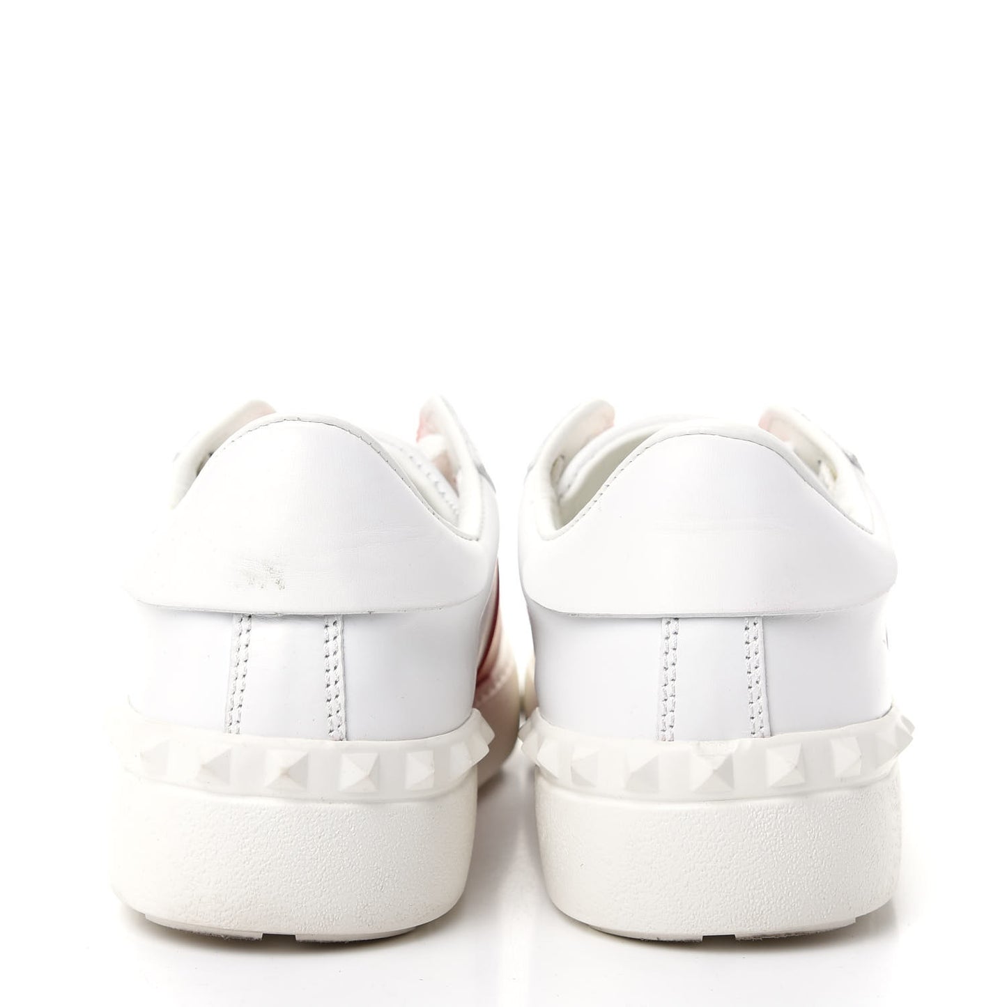 Calfskin Rockstud Open Sneakers 40 White Red