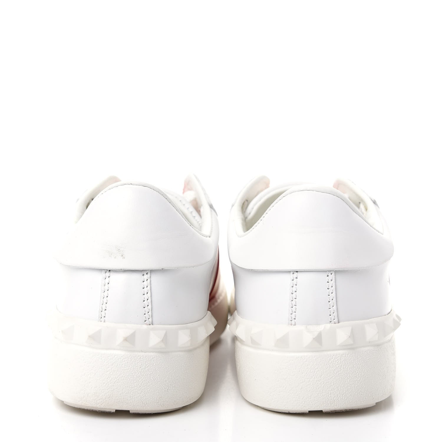 Valentino Garavani Calfskin Rockstud Open Sneakers 40 White Red 7 of 11