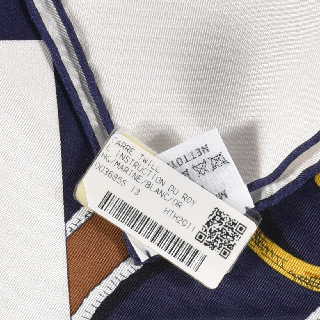 Silk L Instruction Du Roy Scarf 90 Marine White Or