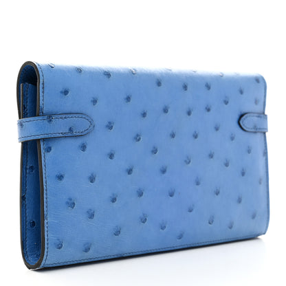 Hermes Ostrich Kelly Longue Wallet Mykonos 3 of 7
