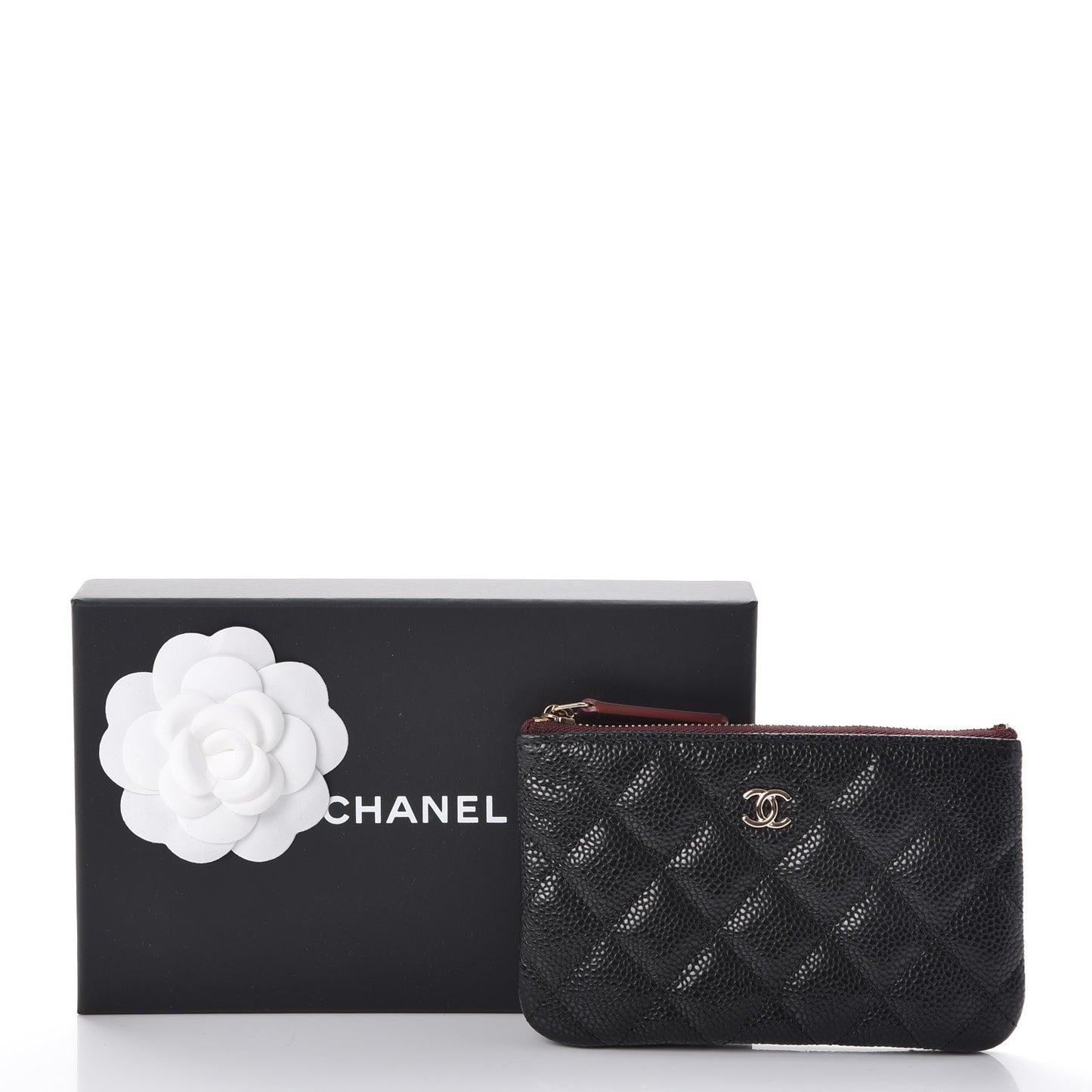 Caviar Quilted Small Cosmetic Case Black