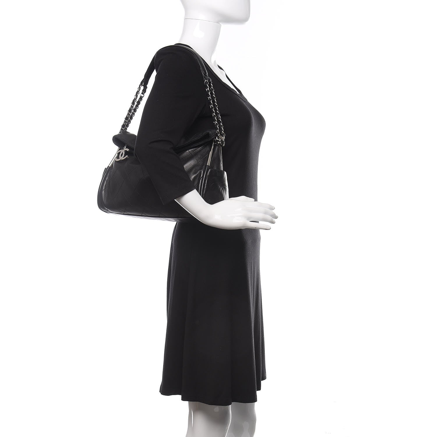 Chanel Lambskin Stitched Medium Ultimate Soft Tote Black 2 of 11