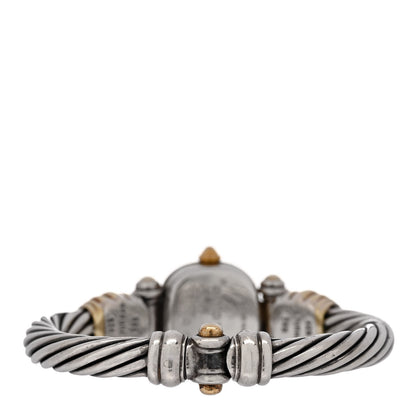 David Yurman Sterling Silver 14K Yellow Gold Mother of Pearl 21mm Classic Cable Quartz Watch 3 of 6