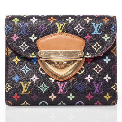 Louis Vuitton Monogram Multicolor Joey Wallet Black Grenade 1 of 8