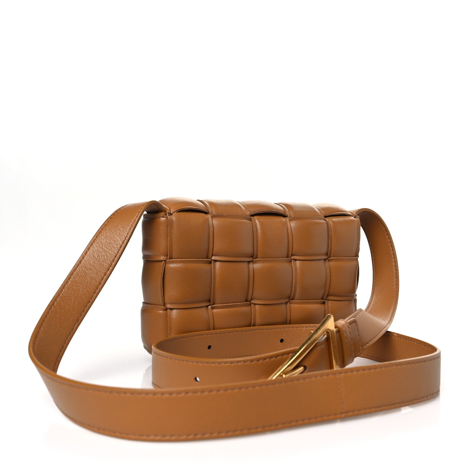Bottega Veneta Nappa Maxi Intreccio Padded Cassette Crossbody Bag Caramel 3 of 9