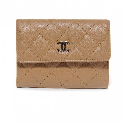 Chanel Caviar Small Compact Wallet Beige 1 of 8