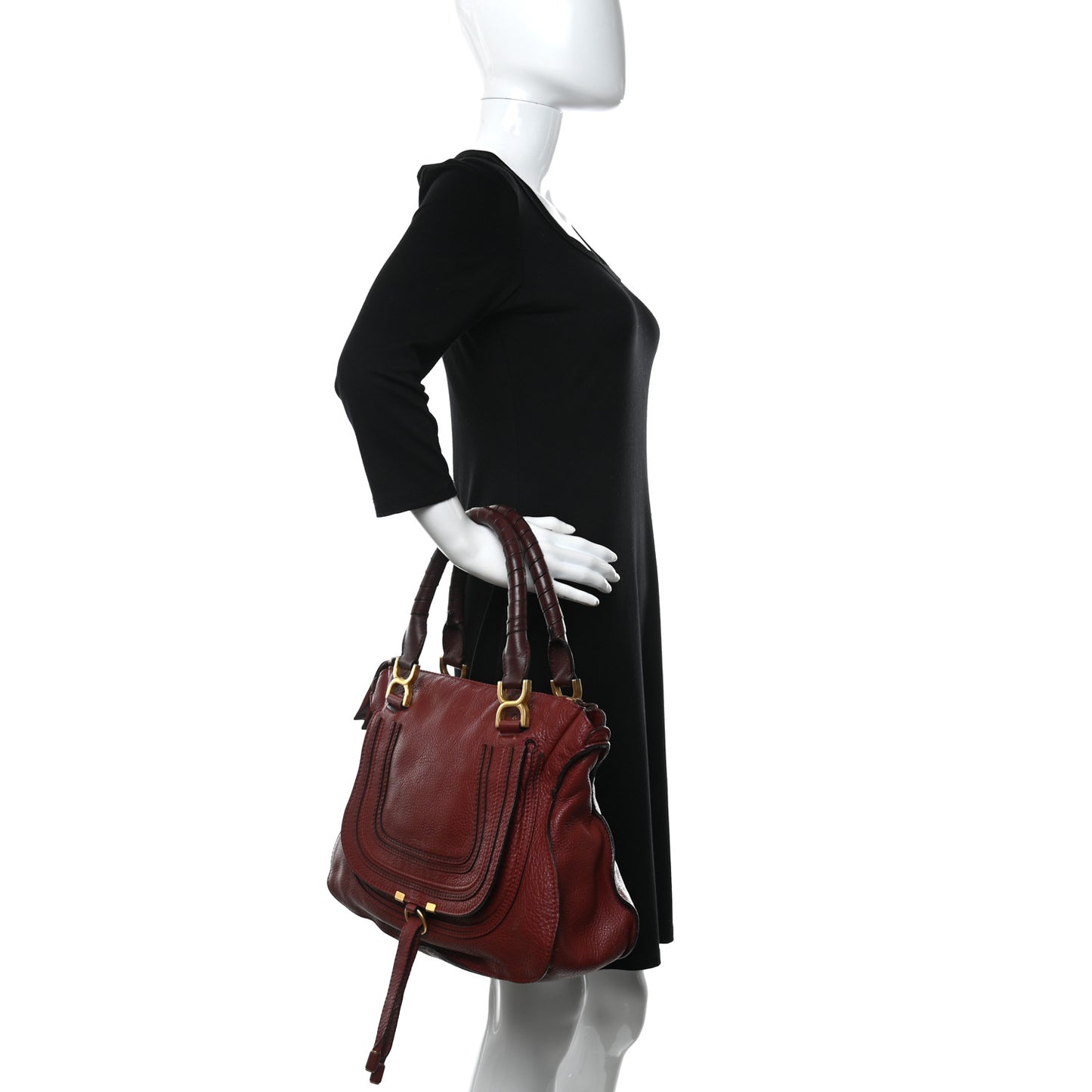Calfskin Medium Marcie Satchel Garnet