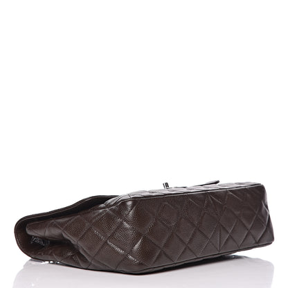 Chanel Caviar Quilted Jumbo Single Flap Dark Brown 5 of 11