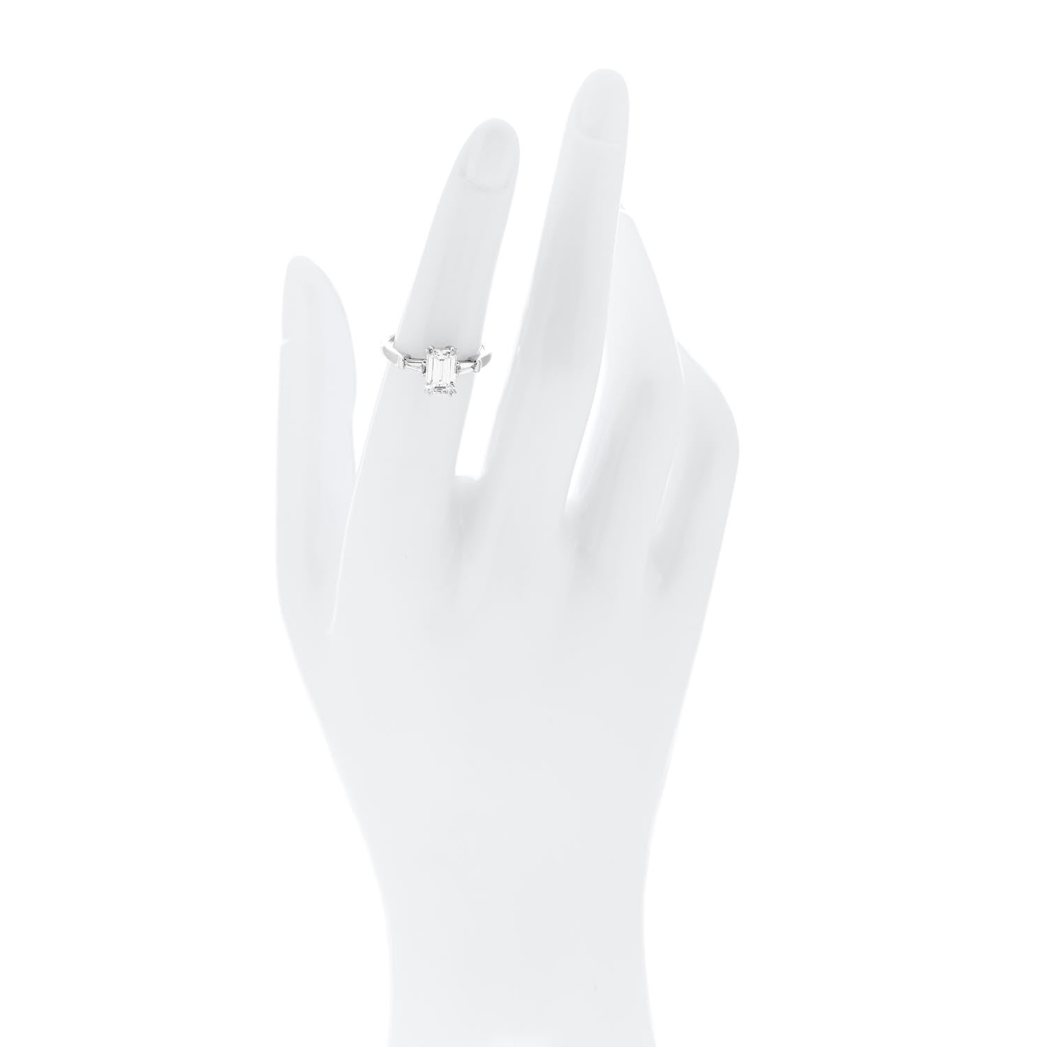 Parker & West by FASHIONPHILE Platinum Diamond 1.157ct Emerald Cut Tapered Baguette Engagement Ring  50 5.25 2 of 10