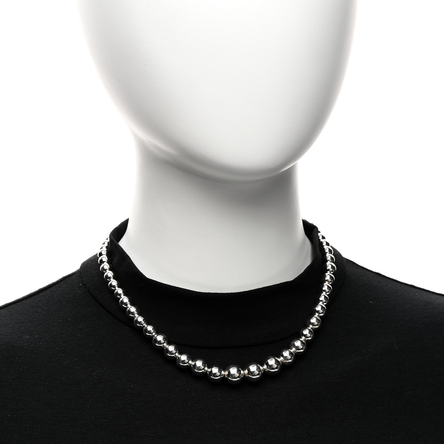 Tiffany Sterling Silver HardWear Graduated Ball Necklace 2 of 4