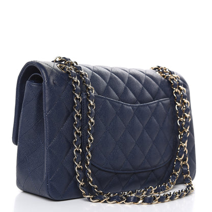 Chanel Caviar Quilted Medium Double Flap Navy 3 of 10