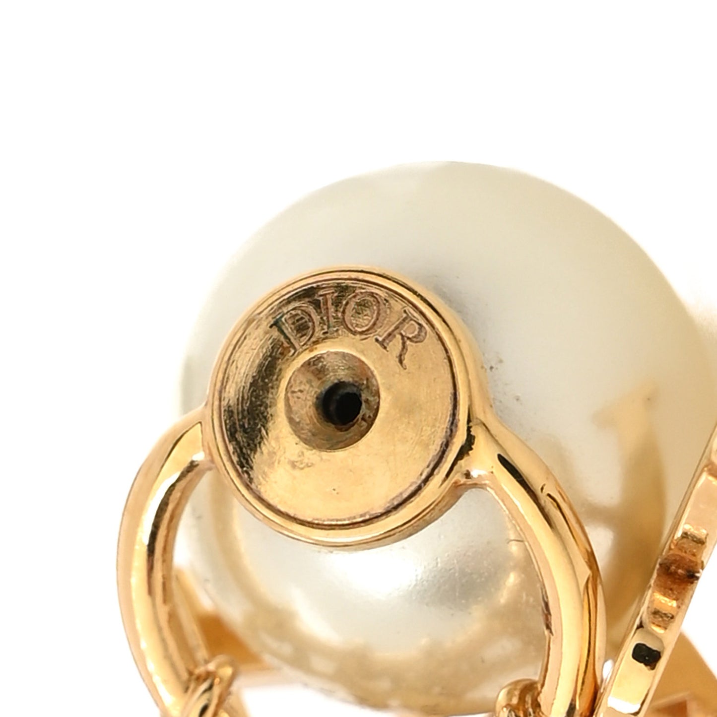 Pearl Crystal Tribal Logo Charms Earrings Gold