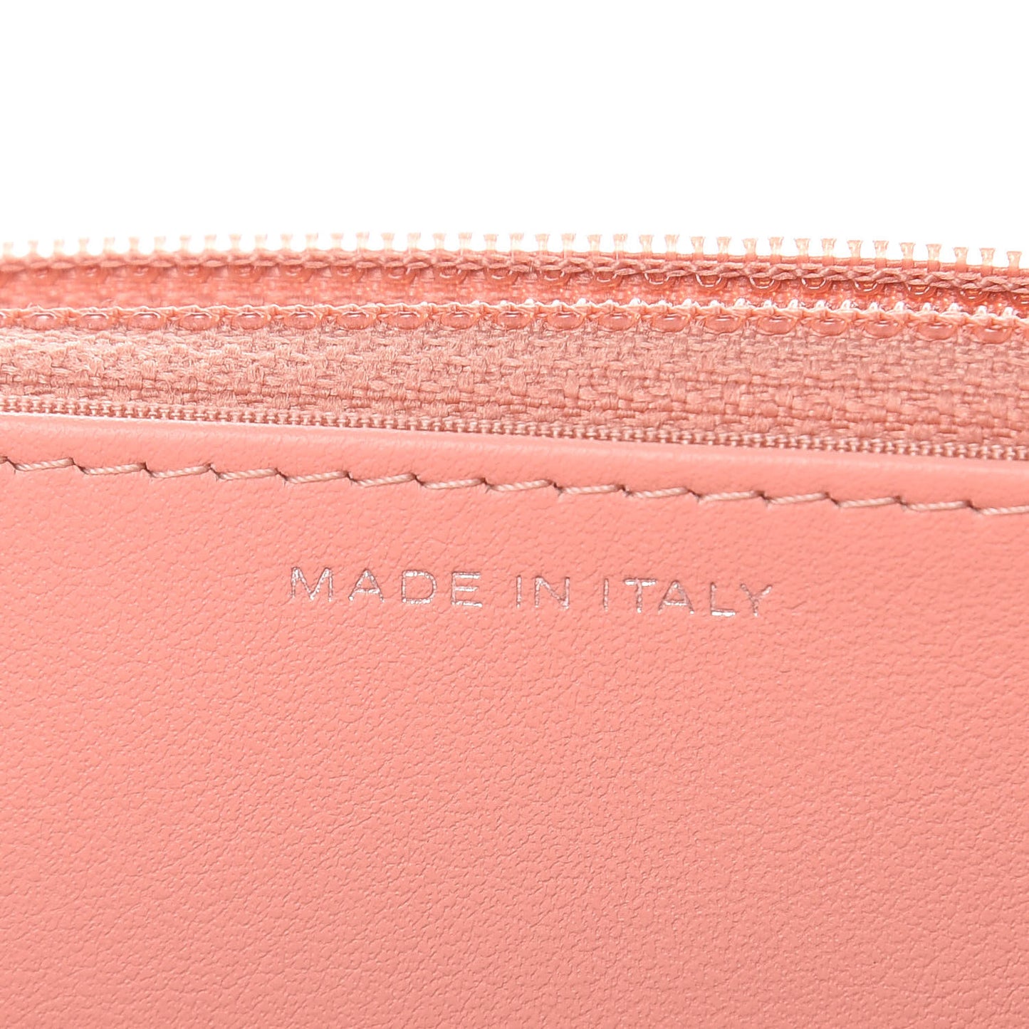 Goatskin Camellia Embossed Wallet On Chain WOC Light Pink
