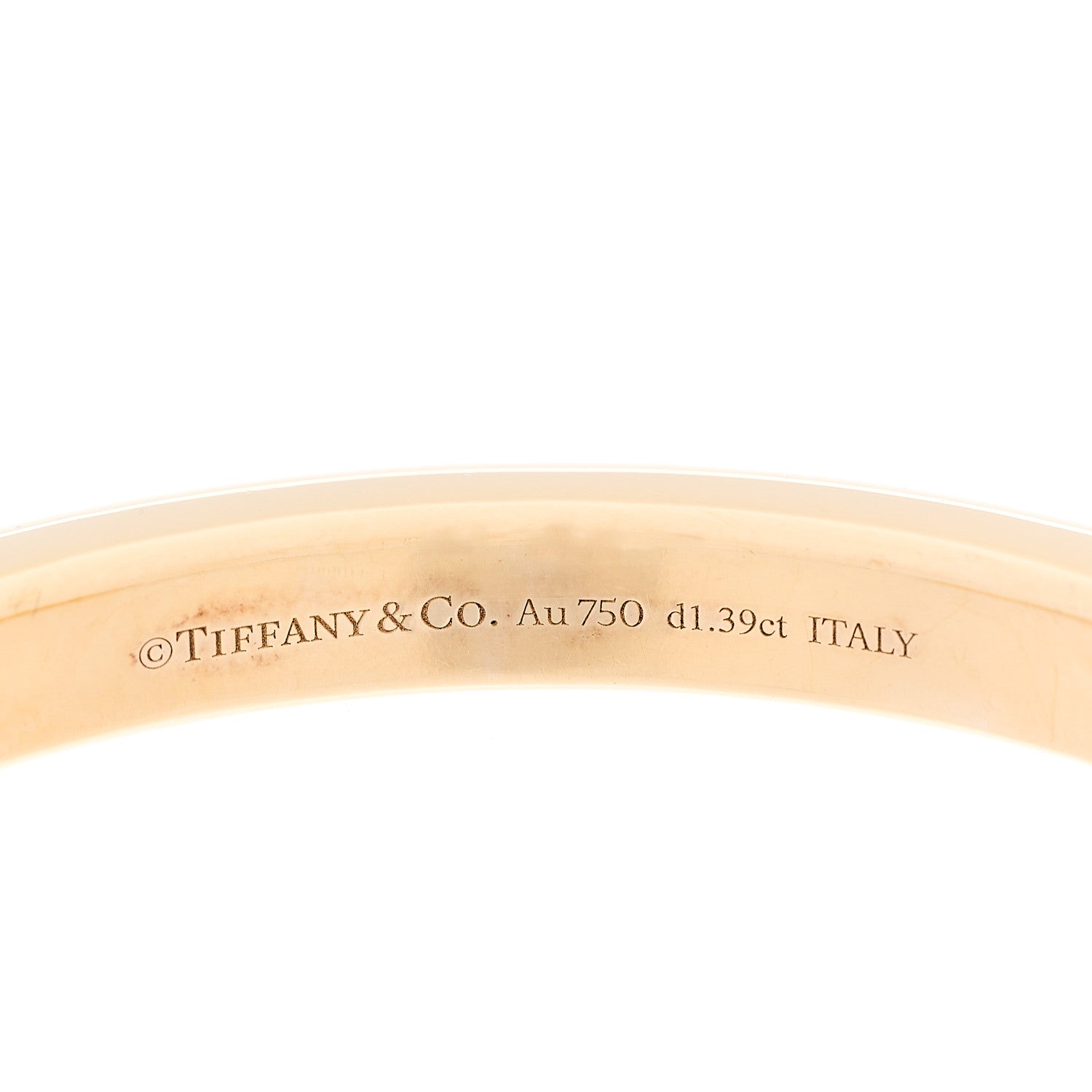 Tiffany 18K Yellow White Gold Diamond Tiffany Lock Half Pave Bangle Bracelet 8 of 13