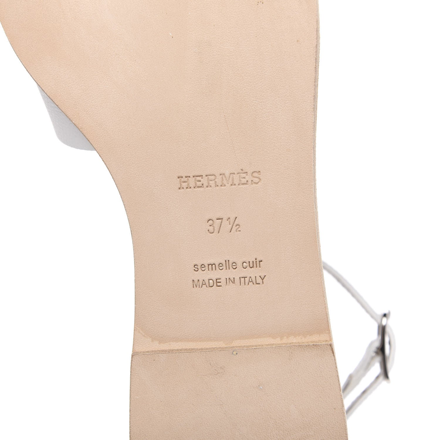 Hermes Epsom Santorini Sandals 37.5 White 7 of 9