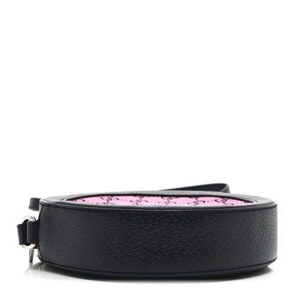 Gucci Monogram Multicolor Textured Calfskin Retro Interlocking G Round Shoulder Bag Pink Blue 4 of 11