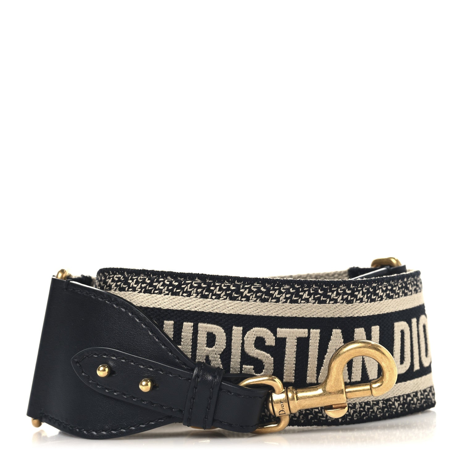 Christian Dior Canvas Embroidered Shoulder Strap Black 1 of 4