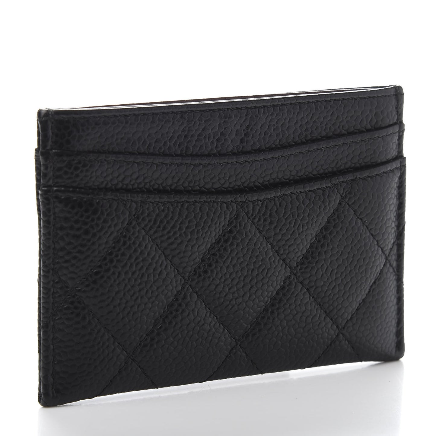 Caviar Quilted Card Holder Black