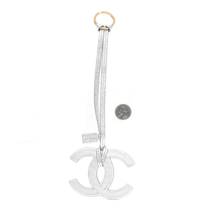 Chanel Metallic Lambskin Mini CC Bag Charm Silvery 2 of 5