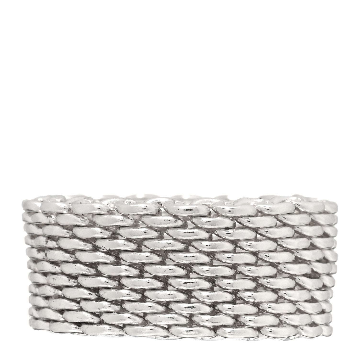 Tiffany Sterling Silver Somerset Mesh Ring 56 7.75 3 of 4