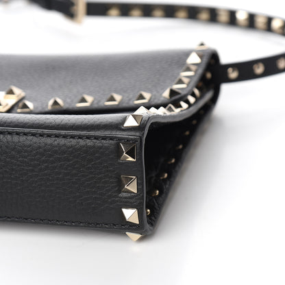 Valentino Garavani Pebbled Calfskin Medium Rockstud Flip Lock Crossbody Bag Black 7 of 8