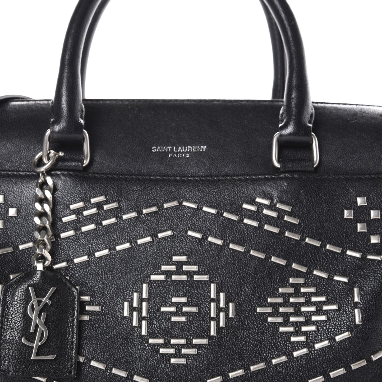 Calfskin Studded Classic Baby Duffle Black