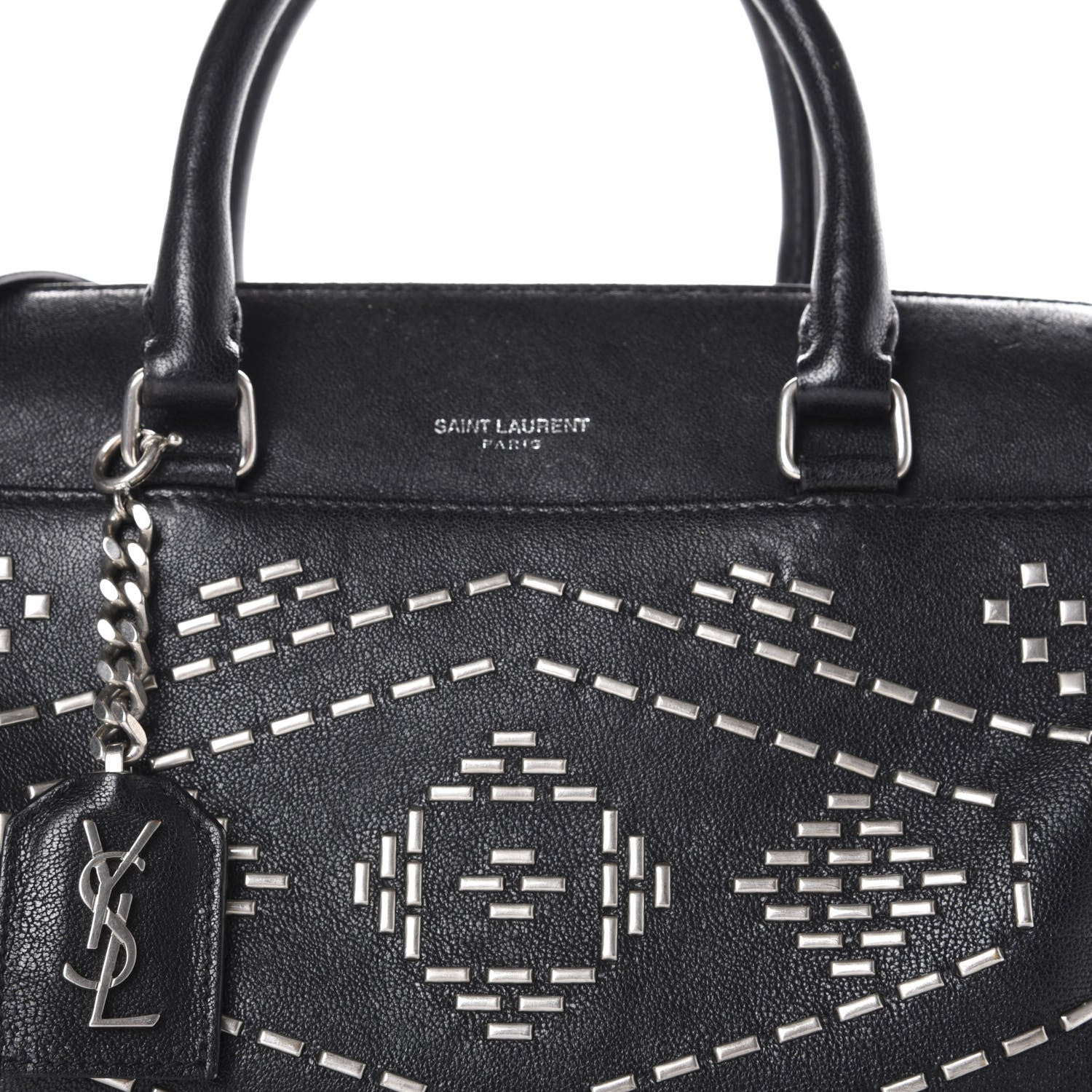 Saint Laurent Calfskin Studded Classic Baby Duffle Black 11 of 11