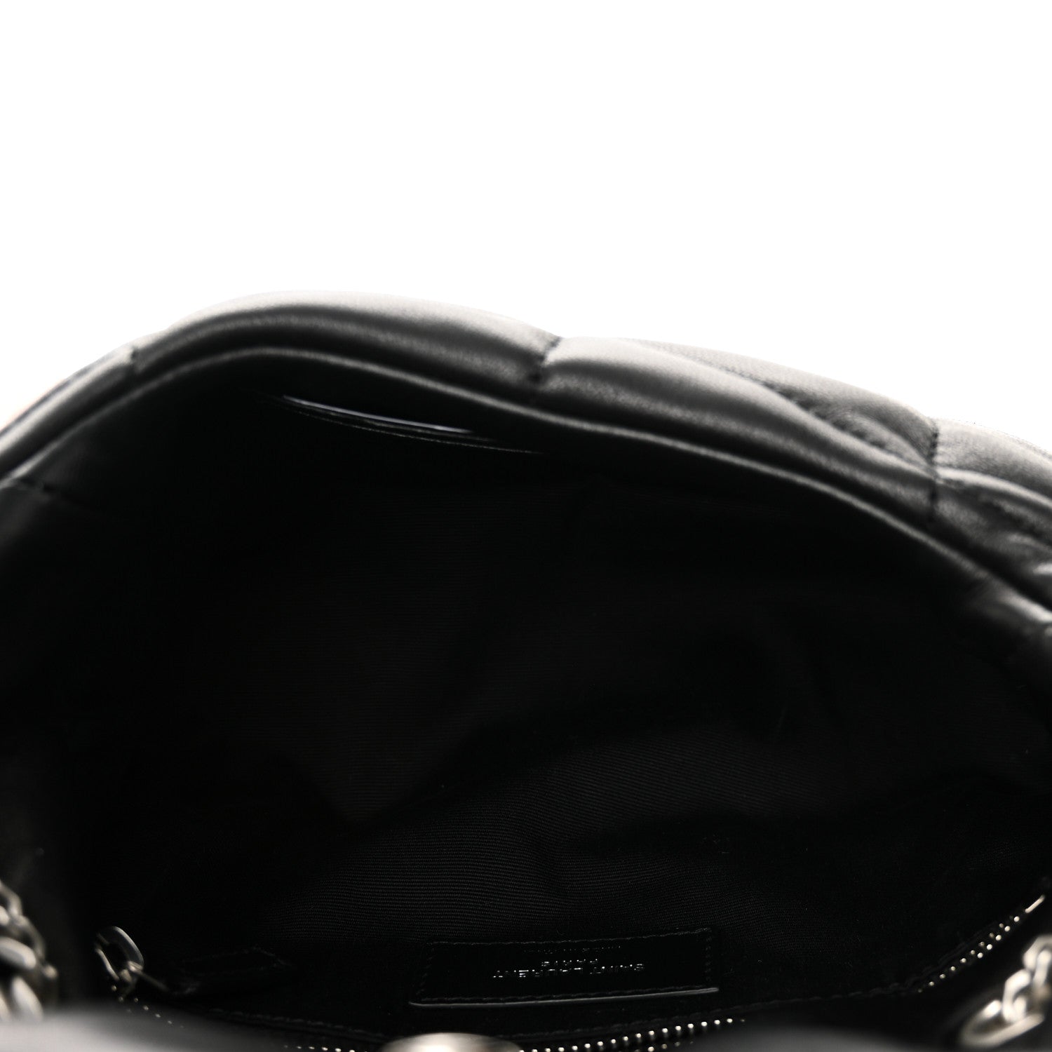 Saint Laurent Lambskin Quilted Toy Loulou Puffer Monogram Chain Satchel Black 5 of 9