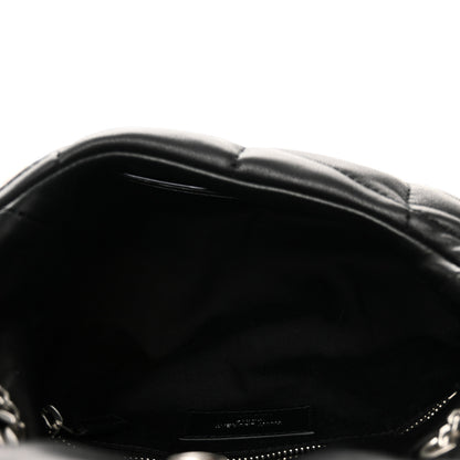 Saint Laurent Lambskin Quilted Toy Loulou Puffer Monogram Chain Satchel Black 5 of 9