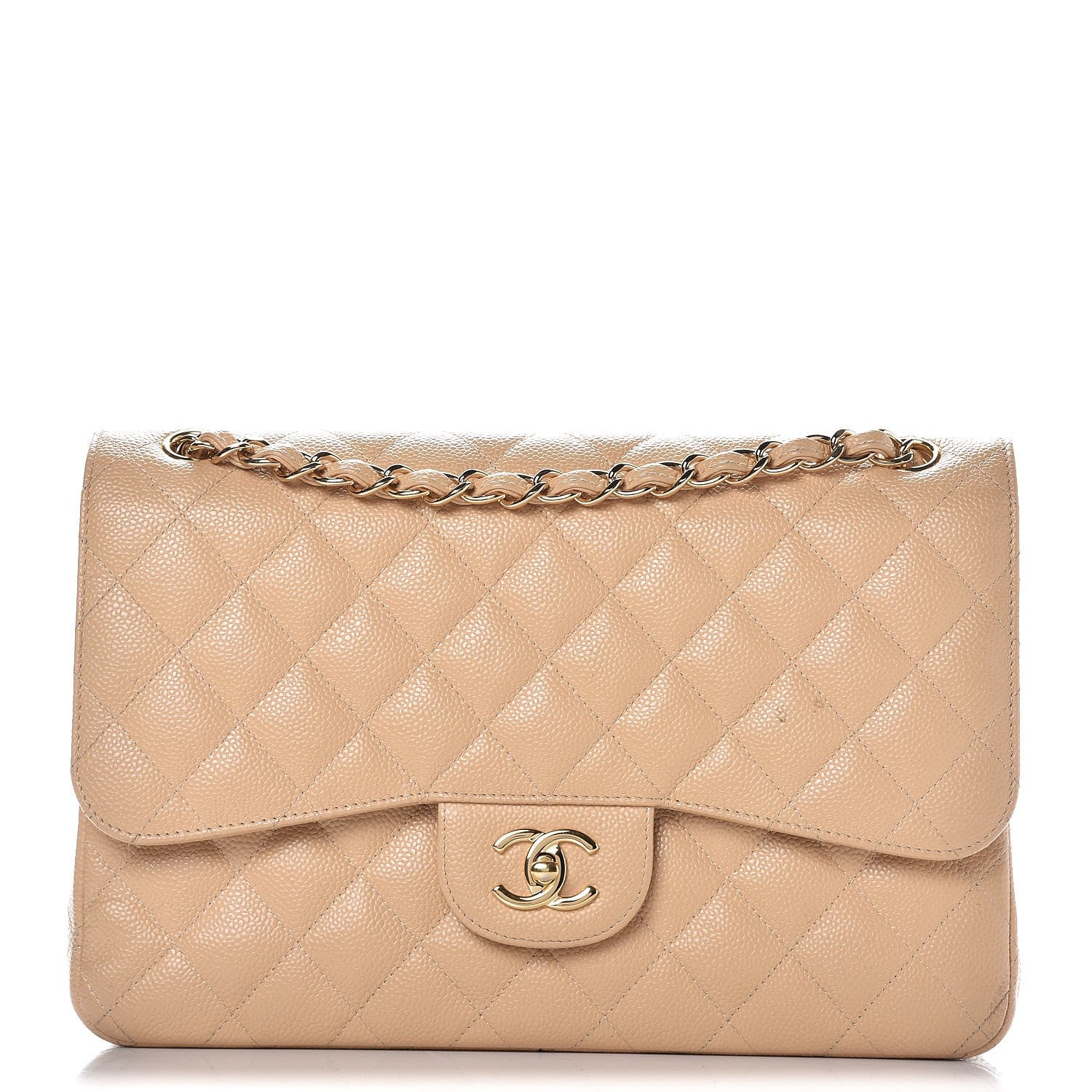 Chanel Caviar Quilted Jumbo Double Flap Beige Clair 1 of 12